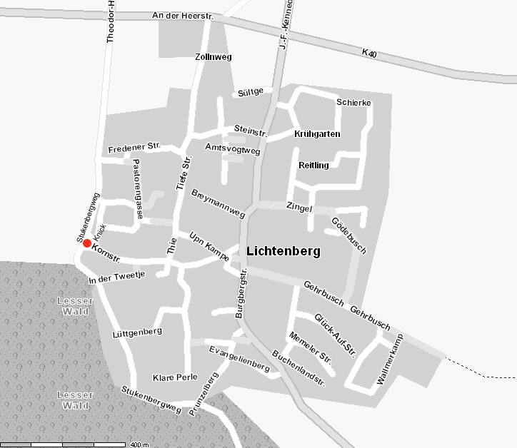 Straßenplan von Lichtenberg